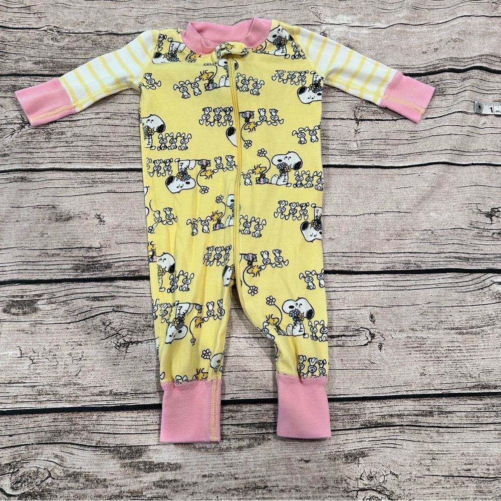 Hanna Andersson Organic Peanuts Yellow And Pink One Piece Size 0-3 Months